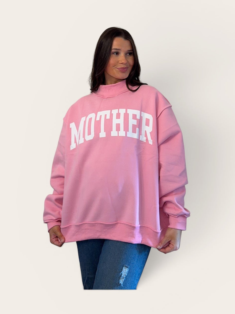 Pink Mother Mock Neck