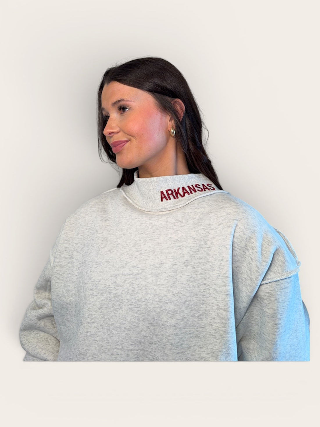 Arkansas Embroidered Mock Neck